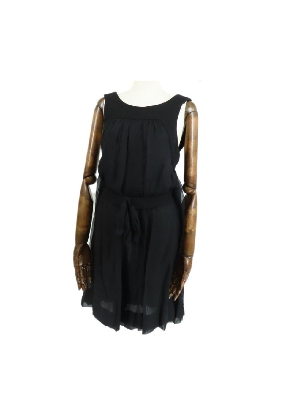 Chanel Jumpsuit Black Silk Ribbon Sheer 34
